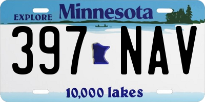 MN license plate 397NAV