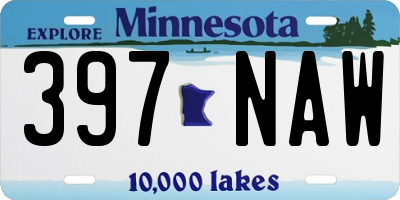 MN license plate 397NAW