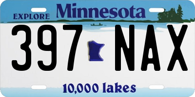 MN license plate 397NAX