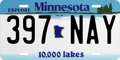 MN license plate 397NAY