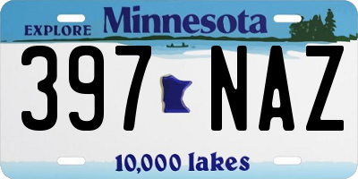 MN license plate 397NAZ