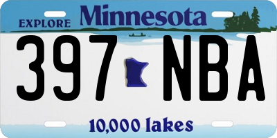 MN license plate 397NBA