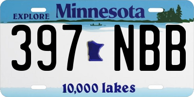 MN license plate 397NBB