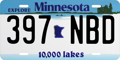 MN license plate 397NBD