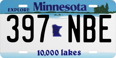 MN license plate 397NBE
