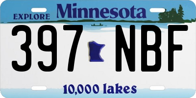 MN license plate 397NBF