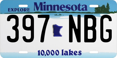 MN license plate 397NBG