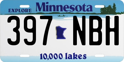 MN license plate 397NBH