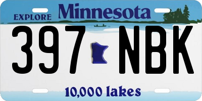 MN license plate 397NBK