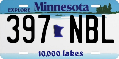 MN license plate 397NBL