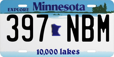 MN license plate 397NBM