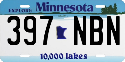 MN license plate 397NBN