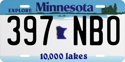MN license plate 397NBO