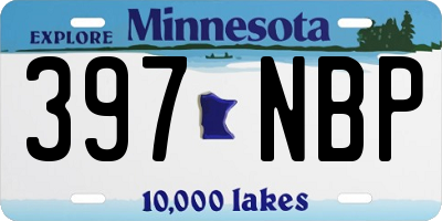 MN license plate 397NBP