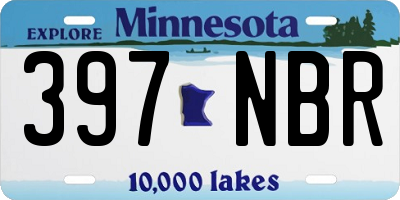 MN license plate 397NBR
