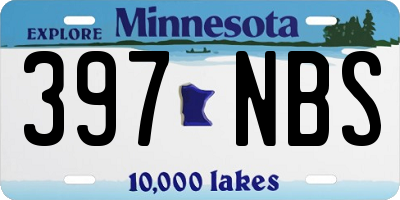 MN license plate 397NBS