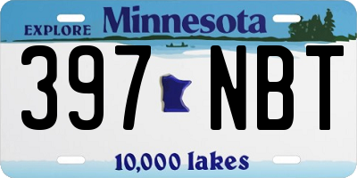 MN license plate 397NBT