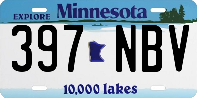 MN license plate 397NBV