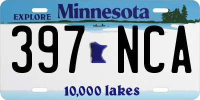 MN license plate 397NCA