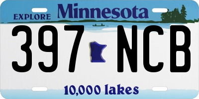 MN license plate 397NCB