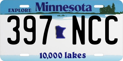 MN license plate 397NCC
