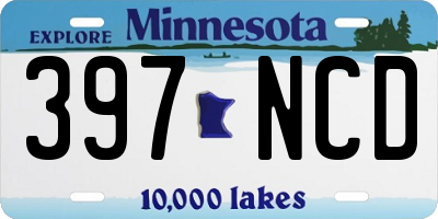 MN license plate 397NCD