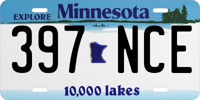 MN license plate 397NCE