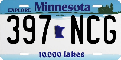 MN license plate 397NCG