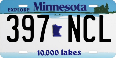 MN license plate 397NCL