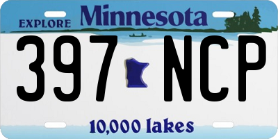 MN license plate 397NCP