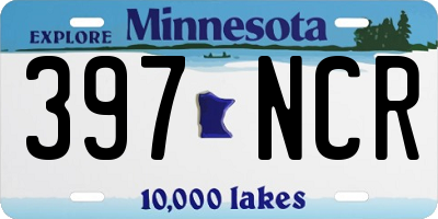MN license plate 397NCR