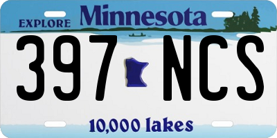 MN license plate 397NCS