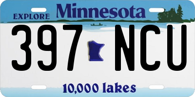 MN license plate 397NCU
