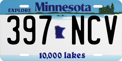 MN license plate 397NCV