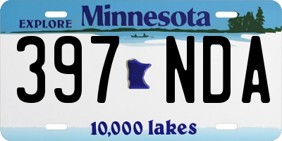 MN license plate 397NDA