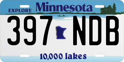 MN license plate 397NDB