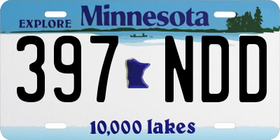 MN license plate 397NDD