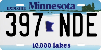 MN license plate 397NDE