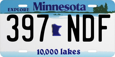 MN license plate 397NDF