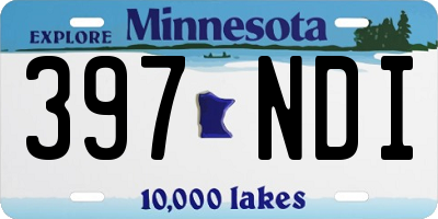 MN license plate 397NDI