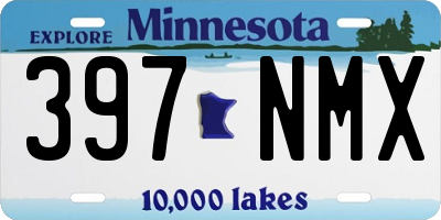 MN license plate 397NMX