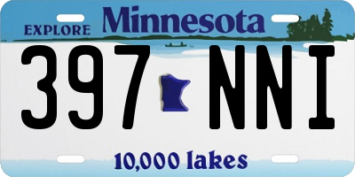 MN license plate 397NNI