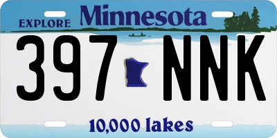 MN license plate 397NNK