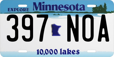 MN license plate 397NOA