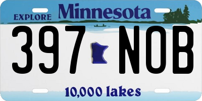 MN license plate 397NOB