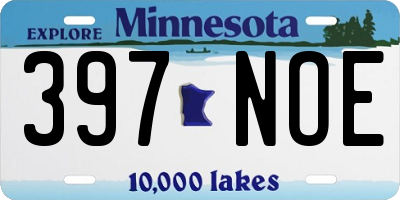 MN license plate 397NOE