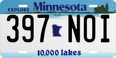 MN license plate 397NOI