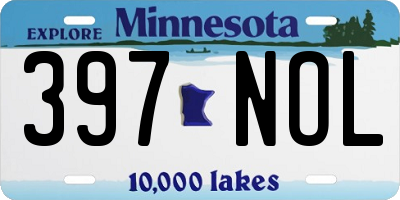 MN license plate 397NOL