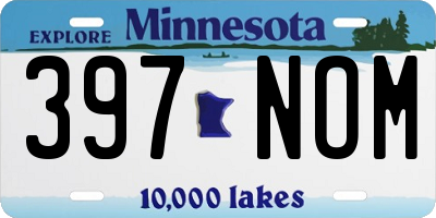 MN license plate 397NOM