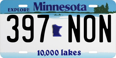 MN license plate 397NON